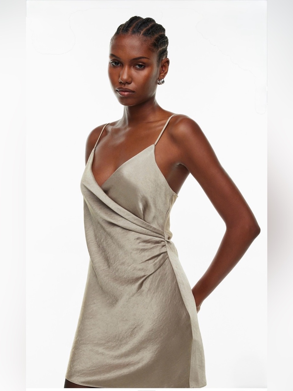Wilfred‎ Scenery Mini Dress NWT Size Small Satin Faux Wrap Side Slit